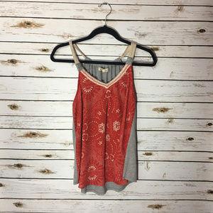 Rewind Tank Top Grey Red